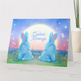 Cartão Coelhinhos do Crepúsculo Personalizáveis