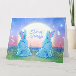 Cartão Coelhinhos do Crepúsculo Personalizáveis
