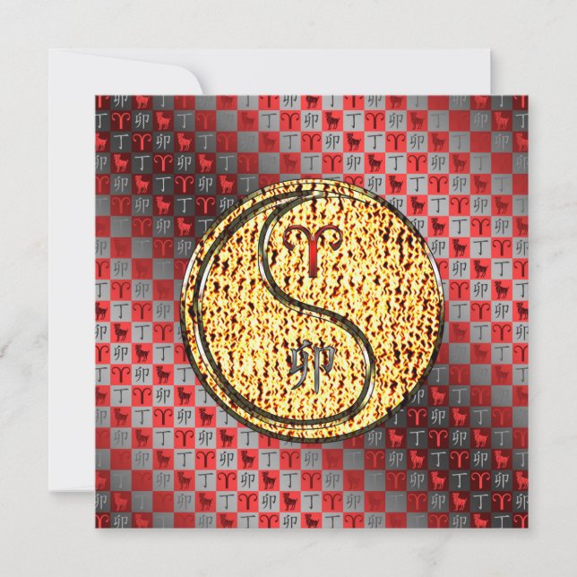 Cartão Coelho Aries & Fire (Frente)