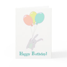 Coelho bonito simples com ballons