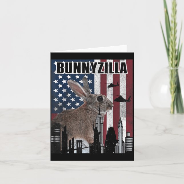 Cartão Coelho Bunnyzilla (Frente)
