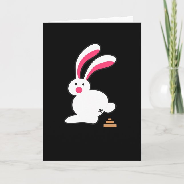 Cartão Coelho Caga Coelho Engraçado Caga de Coelho Divert (Frente)