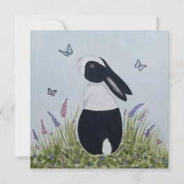 Cartão Coelho coelho holandês de cor aquática