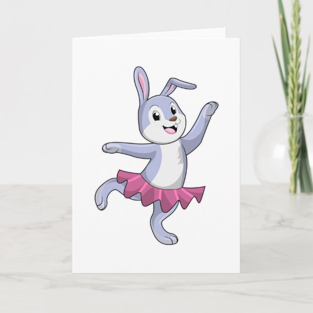 Cartão Coelho como Bailarina no Ballet (Frente)