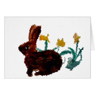 Cartão Coelho Cortado das Flores da primavera