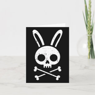Cartão Coelho da Páscoa Caveira Cruz Ossos Coelho Goth Ho