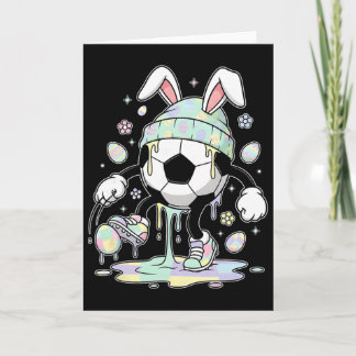 Cartão Coelho de Páscoa de Futebol Ovo Drip Sorvete Menin