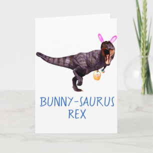 Cartão Coelho de Páscoa Dinossauro T Rex Tyrannosaurus Ca