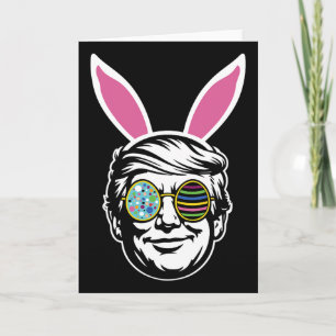 Cartão Coelho de Páscoa Feliz Trump Caça ao Ovo de Páscoa