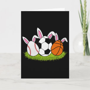 Cartão Coelho de Páscoa Meninos Beisebol Basquete Futebol