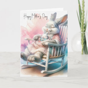 Cartão Coelho dia de as mães e Coelho Bebê