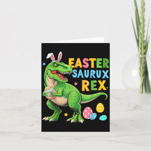 Cartão Coelho Dinossauro Saurus Rex para Crianças Meninos