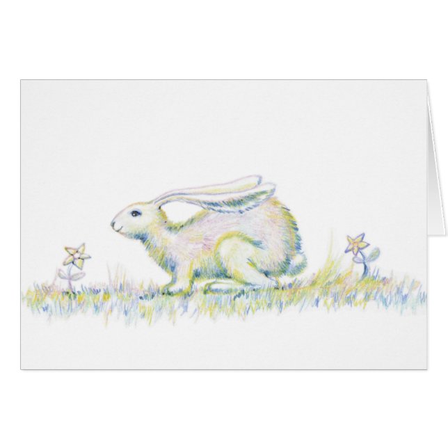 Cartão Coelho do arco-íris (Frente Horizontal)