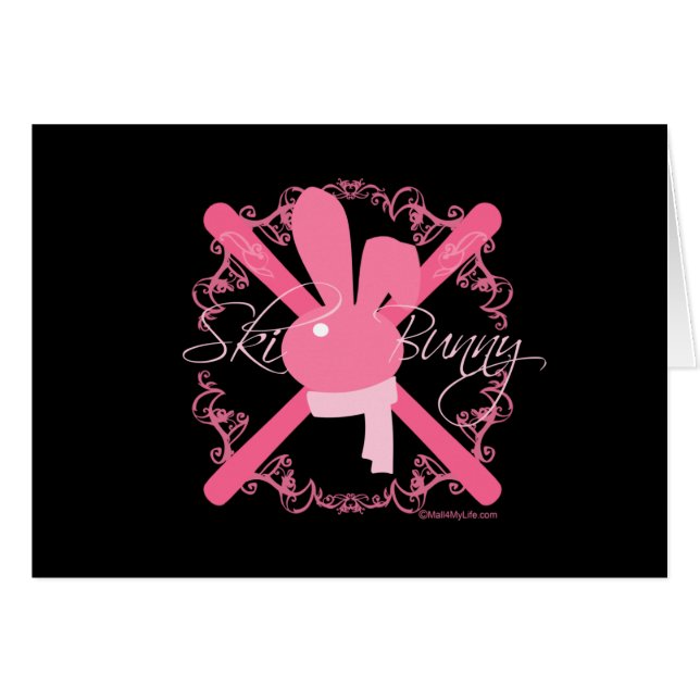 Cartão Coelho do esqui (Frente Horizontal)