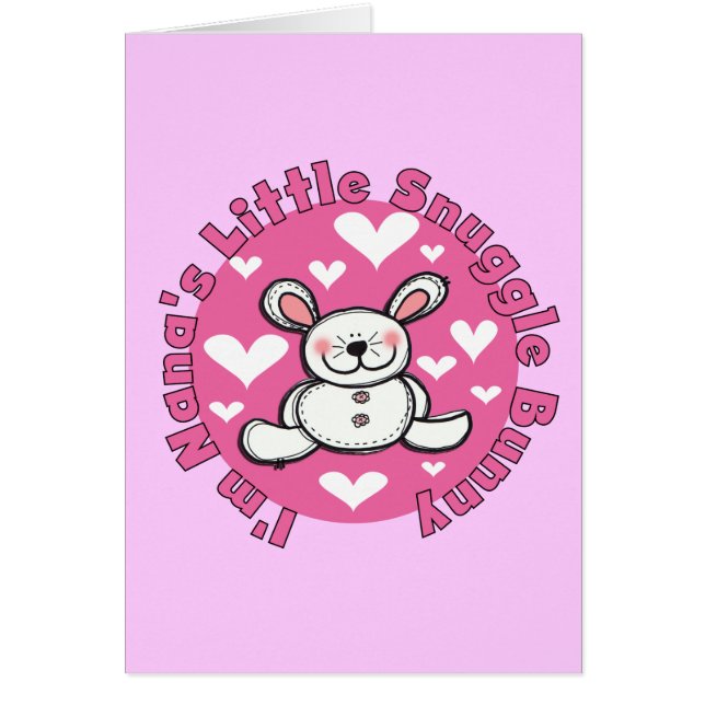 Cartão Coelho do Snuggle de Nana pouco (Frente)