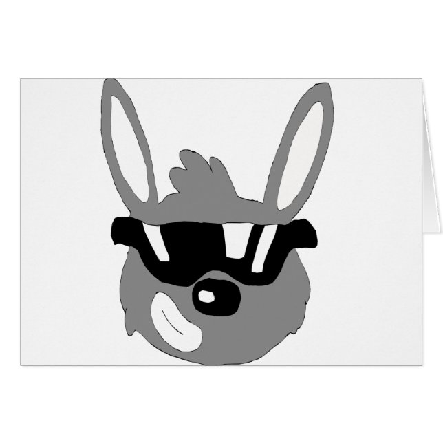 Cartão Coelho dos desenhos animados com óculos de sol (Frente Horizontal)
