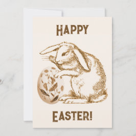 Cartão Coelho e Felz pascoa de ovos da Vintage