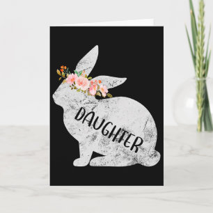 Cartão Coelho Filha Correspondente Família Floral Coelho