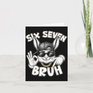 Cartão Coelho fofo bunny 67 divertido seis sete gen meme