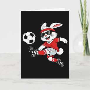 Cartão Coelho Jogando Futebol Coelho Feliz Páscoa Esporte