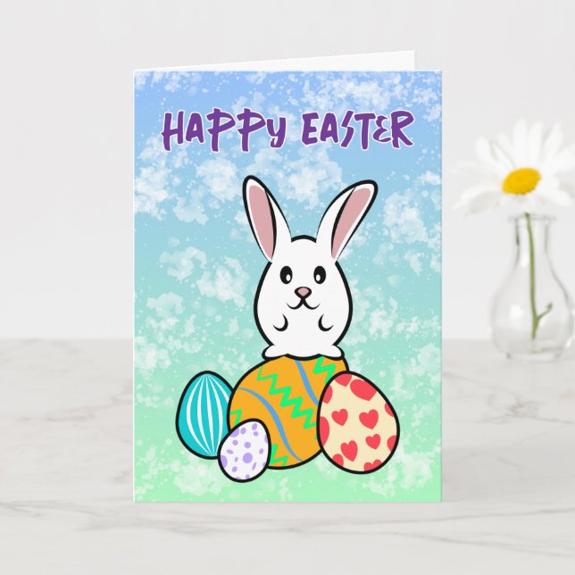 Cartão Coelho páscoa em Ovos de Páscoa (Planta pequena)