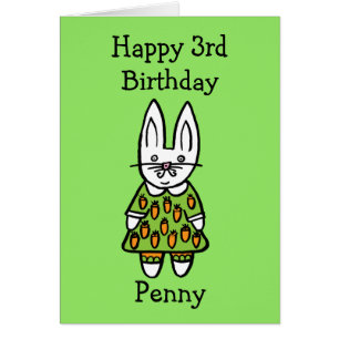 Cartão Coelho Penny Personalizado