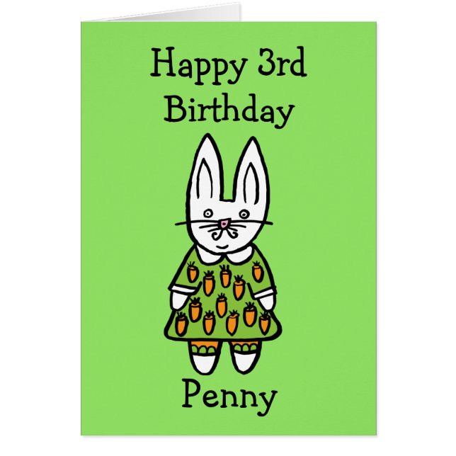 Cartão Coelho Penny Personalizado (Frente)