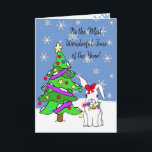 Cartão Coelho personalizado da neve do Feliz Natal<br><div class="desc">O Feliz Natal personalizado entrega coelho tirada e dos desenhos animados da neve com luzes de Natal.</div>