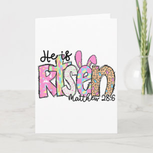 Cartão Coelho Ressuscitado Cruz Cristã Feliz Dia de Pásco