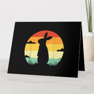 Cartão Coelho Retro Estilo Vintage 80s Estilo Bunny Lover