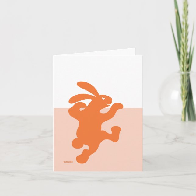 Cartão Coelho Terrifically alaranjado! (Frente)