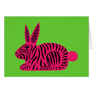 Cartão Coelho Zebra Rosa