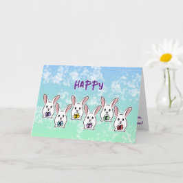 Cartão Coelhos de Páscoa em Forma de Ovo