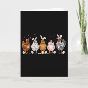 Cartão Coelhos Frango de Páscoa Fazendeiro Galo Fazenda d