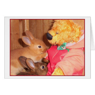 Cartão coelhos pequenos do bebê do amor dos teddybears
