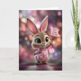 Cartão Coelhozinho Adorável de Capuz Rosa Estímulo