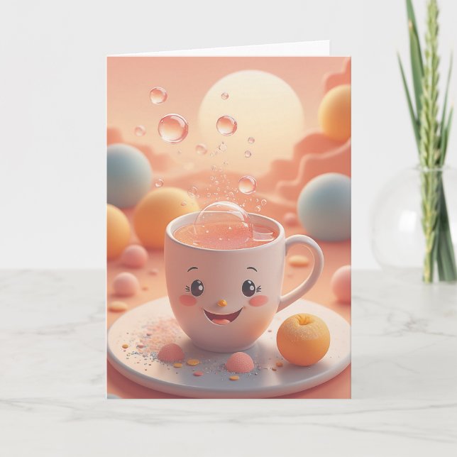 Cartão Coffee Birthday Wishes (Frente)