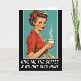 Cartão COFFEE HELLO RETRO HOUSEWIFE Greeting Card