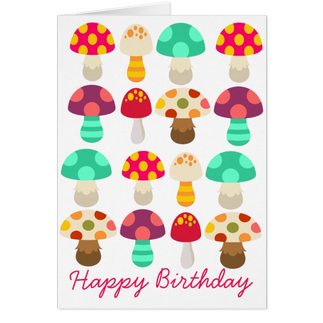 Cartão Cogumelos coloridos (Frente)