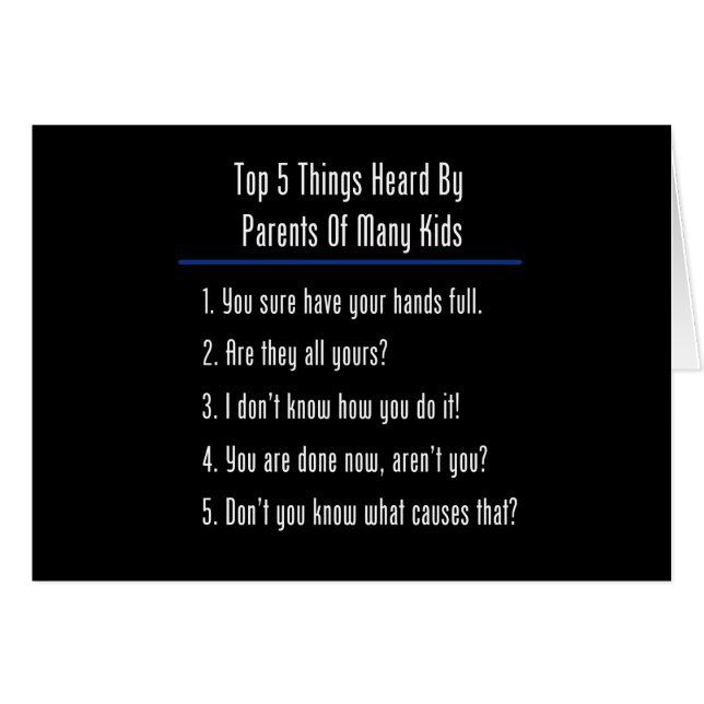 Cartão Coisas da parte superior 5 ouvidas (Frente Horizontal)