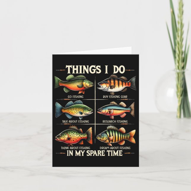 Cartão Coisas Que Eu Faço No Meu Tempo Inteiro Pescar Eng (Frente)