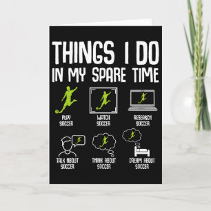 Cartão Coisas que faço no meu tempo livre Futebol Meninos