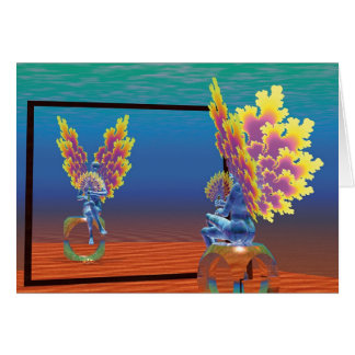 Cartão Coisas voadas - "espelho, espelho… "