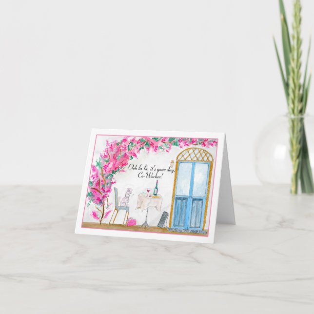 Cartão Colaborador Ooh La Poodle Paris Aniversário (Frente)