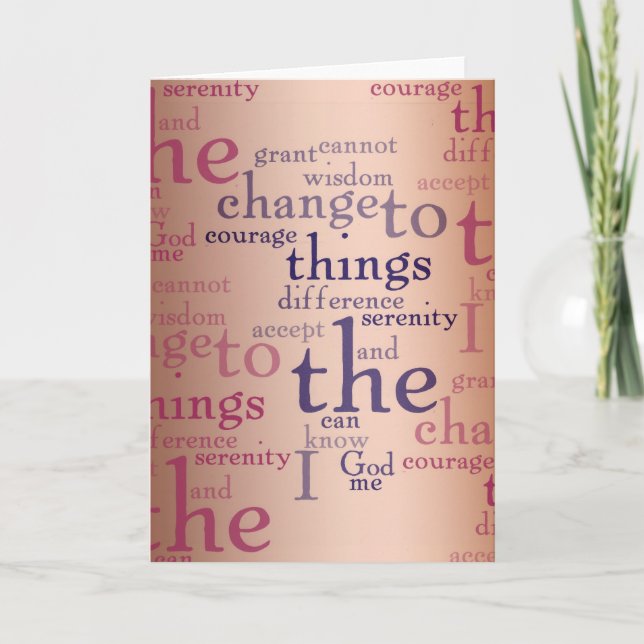 Cartão Colagem da oração da serenidade (Frente)