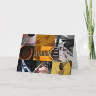 Cartão Colagem das fotos da guitarra