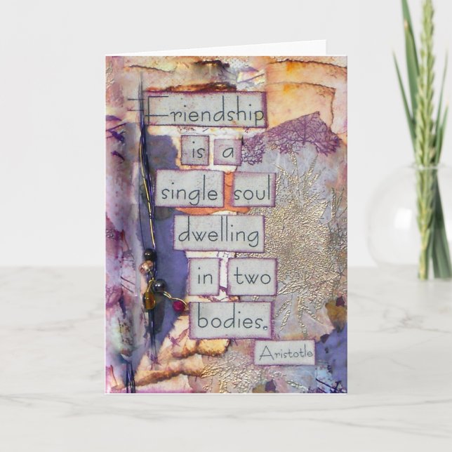 Cartão Colagem de Amizade | A Amizade É Uma Alma Solteiro (Frente)