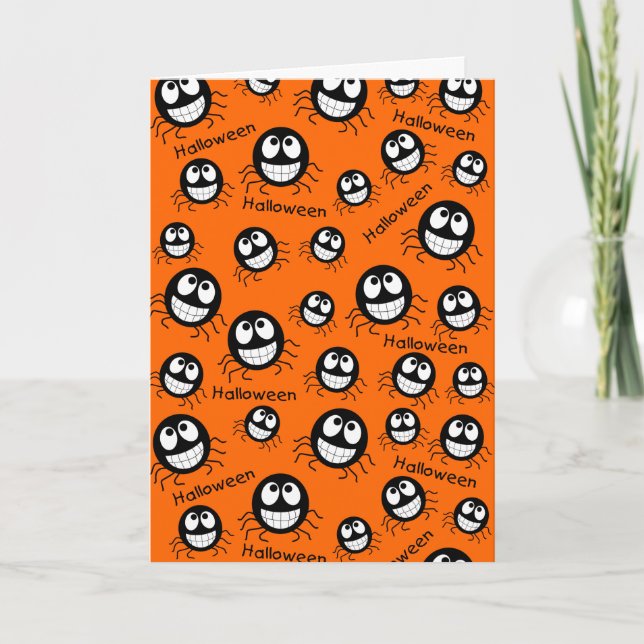 Cartão Colagem de Aranha Feliz Halloween (Frente)