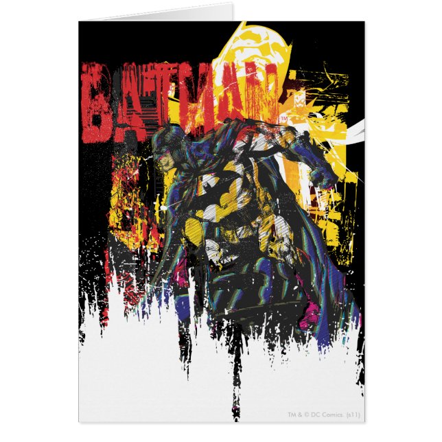Cartão Colagem de Arte da Linha Batman (Frente)