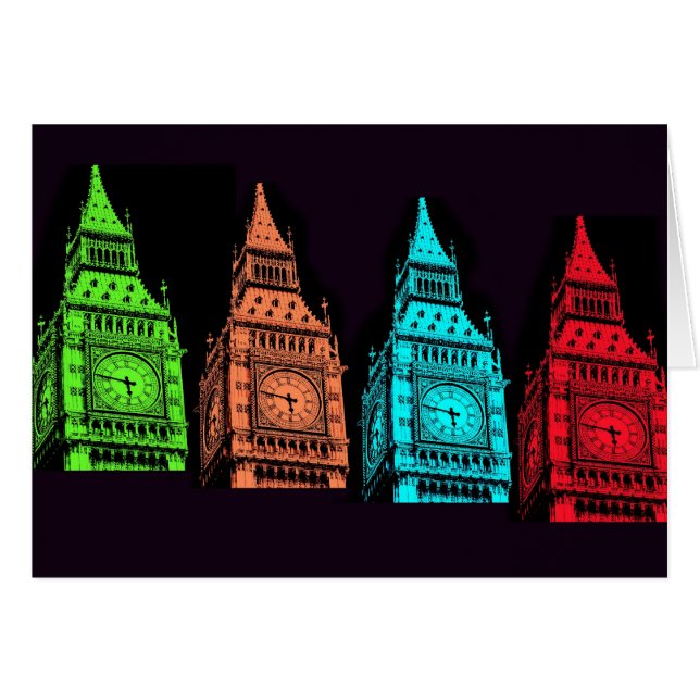 Cartão Colagem de Big Ben (Frente Horizontal)